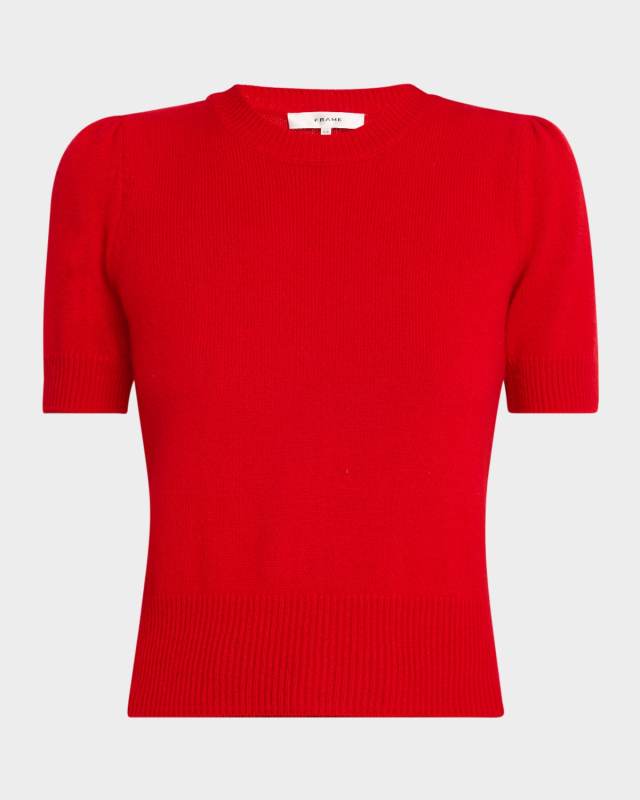 Short-Sleeve Cashmere Sweat